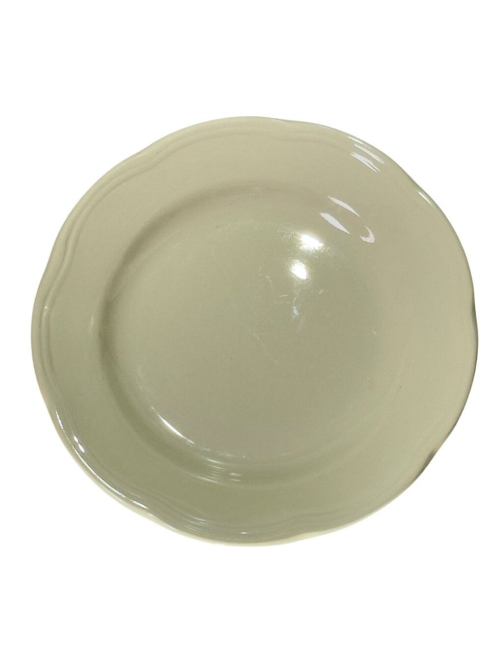 Set Of 4 RetroneU Cream Dinner Plates Scalloped Edge